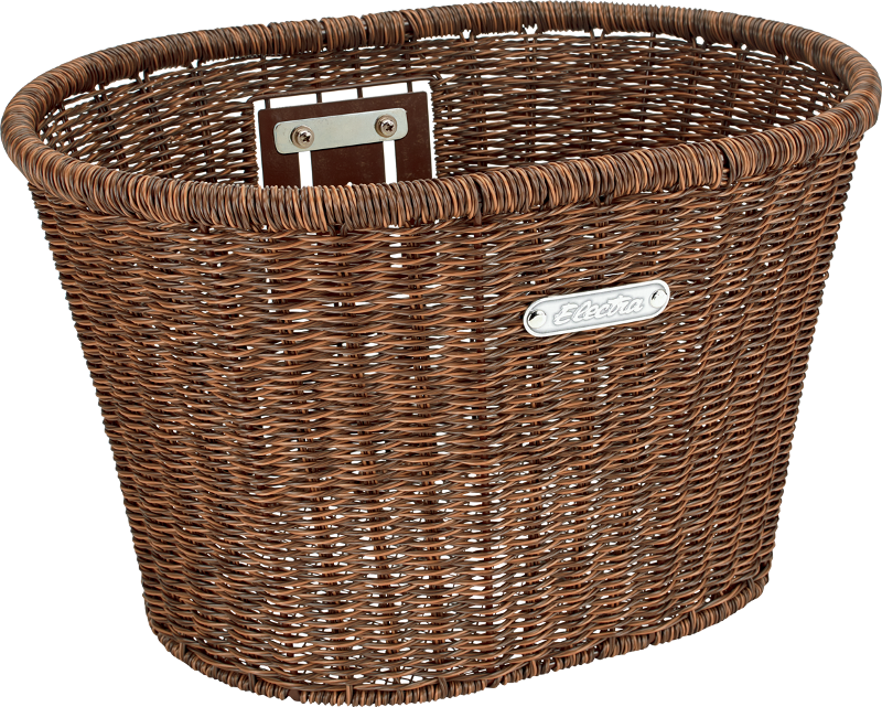 Basket Electra Plastic Woven Dark Brown