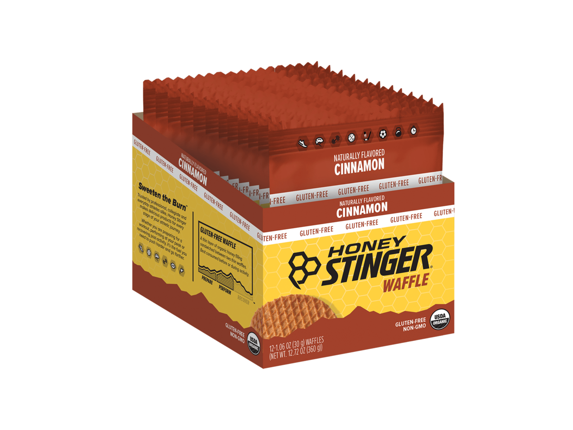 Honey Stinger Organic Gluten Free Waffle Box of