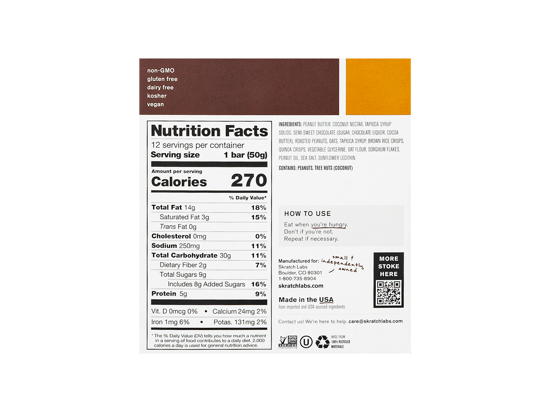 Skratch Labs Energy Bar Sport Fuel - Box of 12