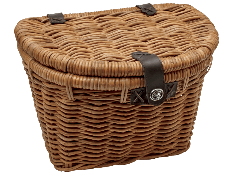 Electra Woven Rattan Basket with Lid - Electra Bikes