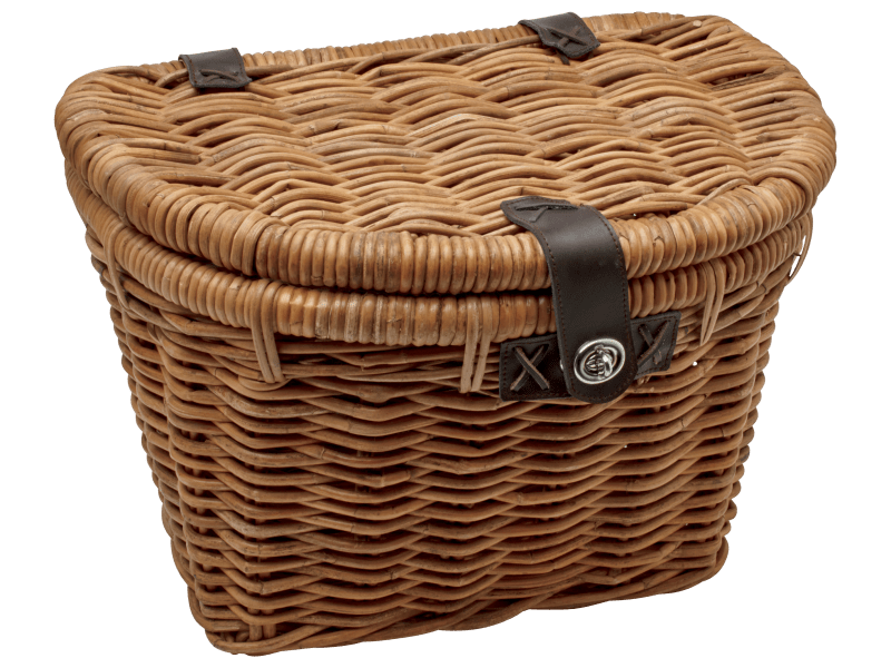 Electra Woven Rattan Basket with Lid Electra Bikes