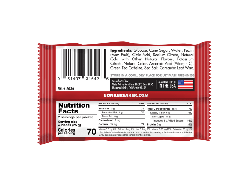 Bonk Breaker Energy Chews with Caffeine Box of 10