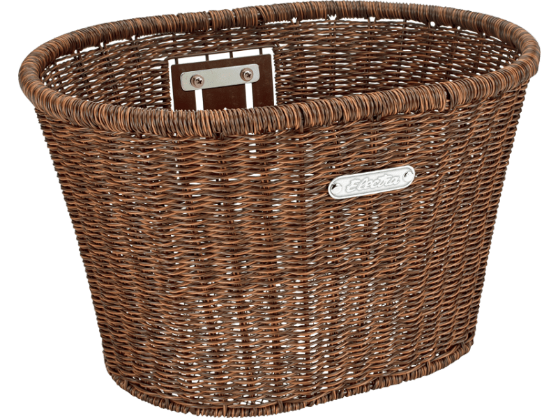 Plastic woven bike top basket