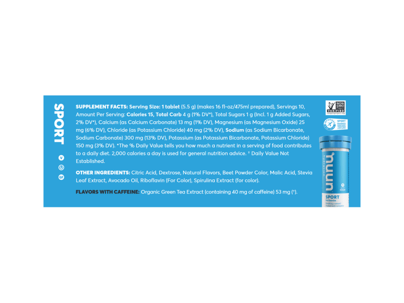 Nuun Sport + Caffeine Hydration Tablets Box of 8 Tubes
