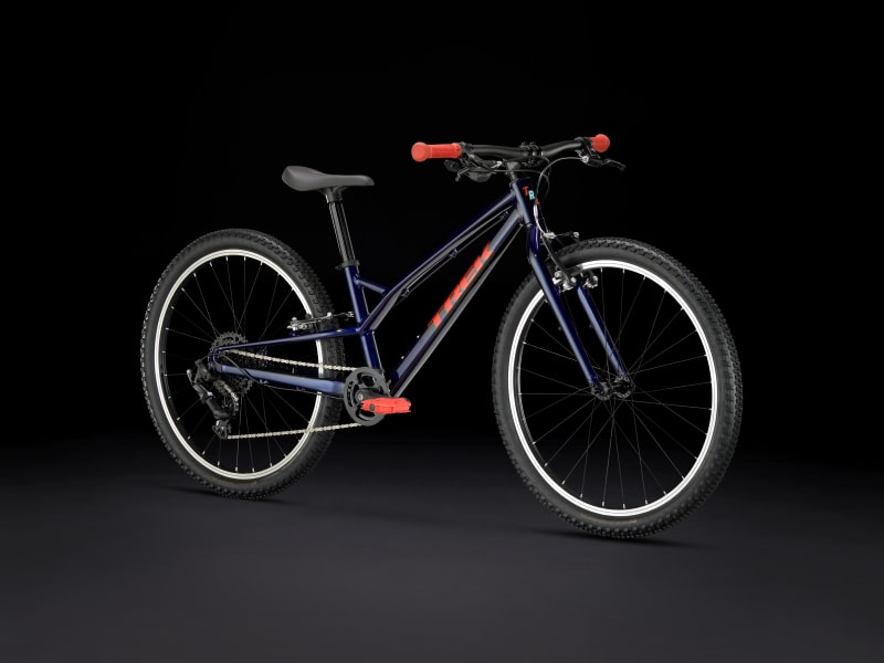 Vélo VTT enfant 9 à 12 ans alu - TREK 2022 Wahoo 24 - Violet décor blanc :  fourche rigide - Vélo 9