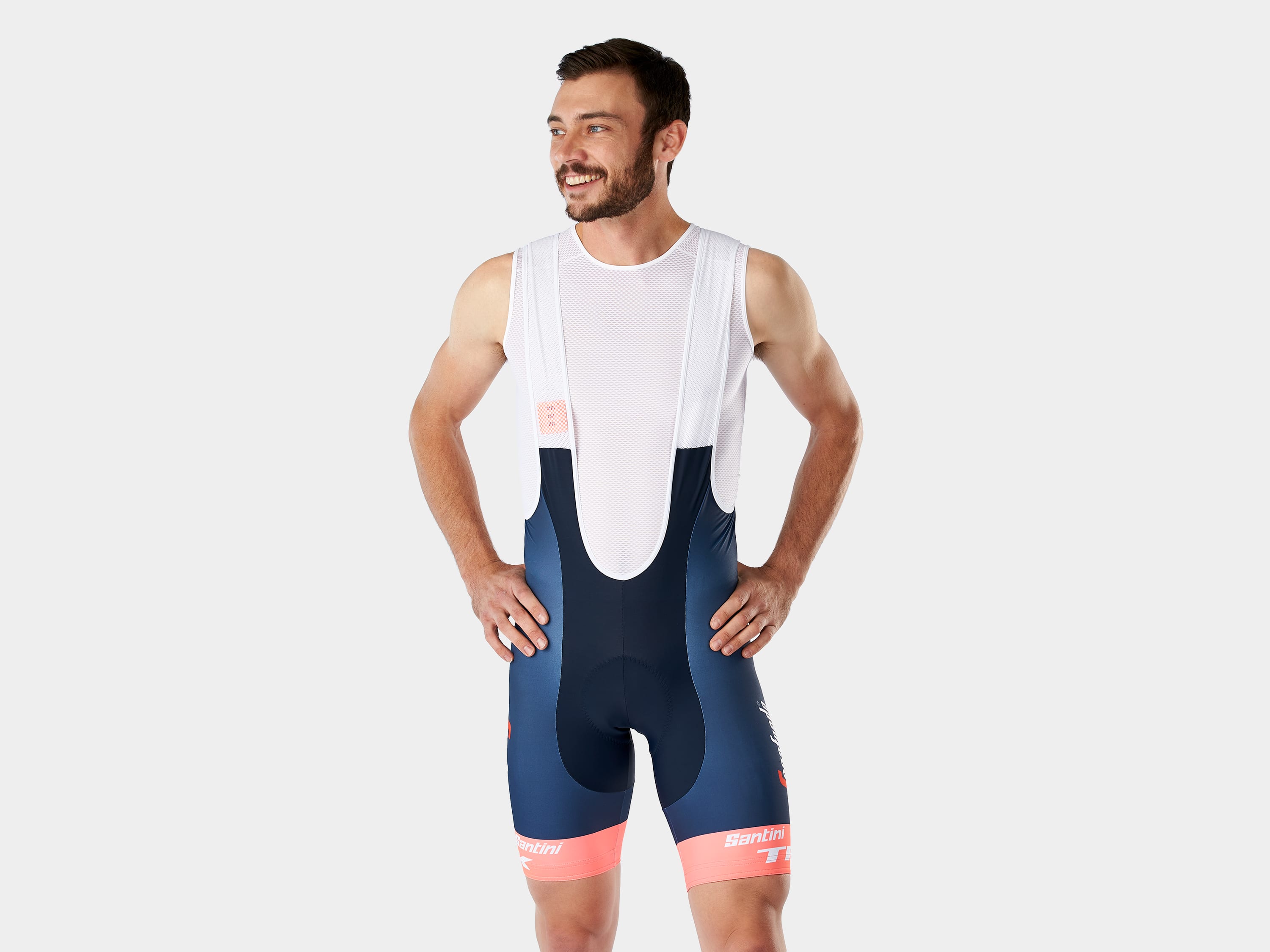 DE Santini ROSA セット L サイクルジャージ ビブショーツ