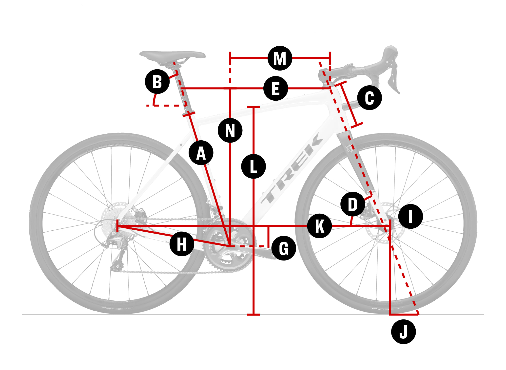Trek Farley AL Frameset geometry diagram