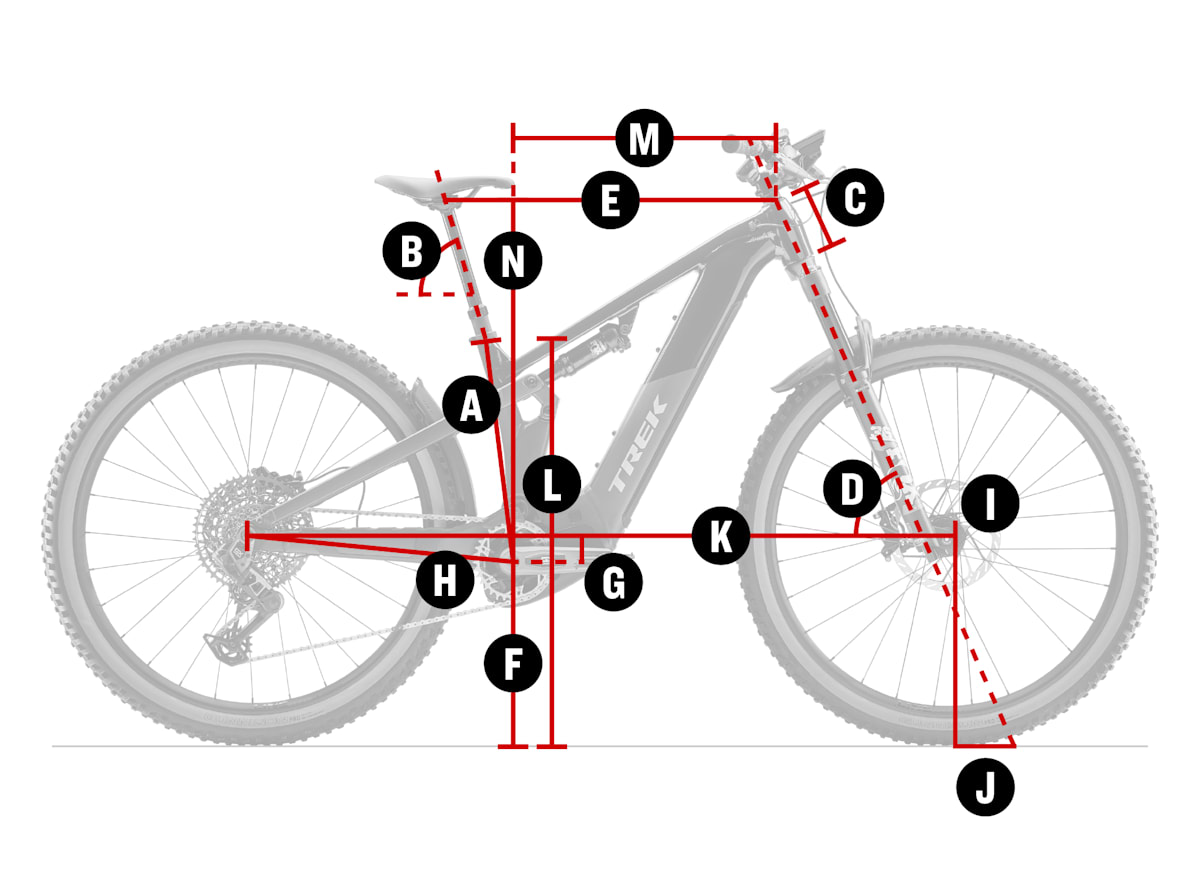 Trek Powerfly+ FS 4 Equipped Gen 4 geometry diagram