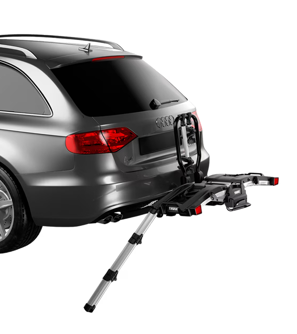 Studio shot of Thule EasyFold XT 2-Bike Hitch Rack