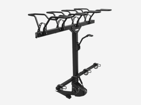 Studio shot of Thule ReVert 4-Bike Vertical Hanging 2˝ Hitch Rack
