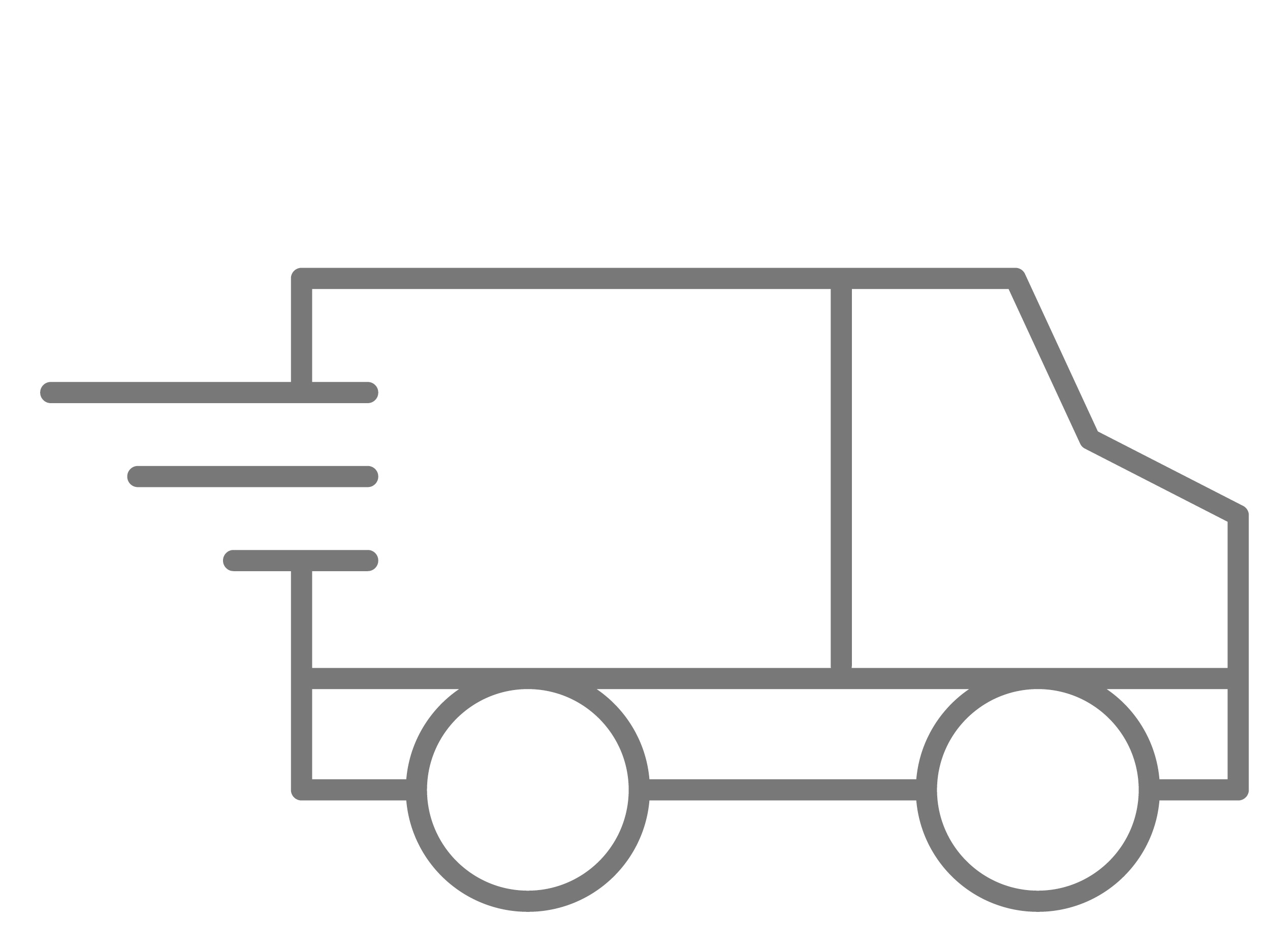 Delivery truck in motion