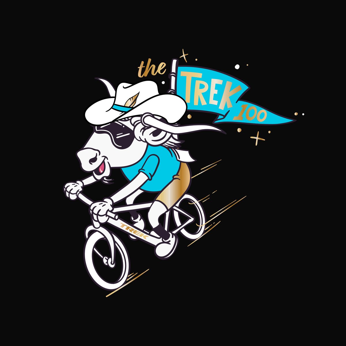 Trek 100 Texas &mdash; longhorn riding a bike