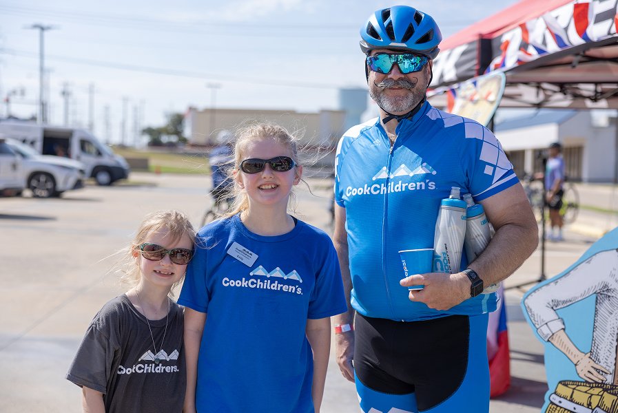 Riders gathered at the Trek 100 Texas finish