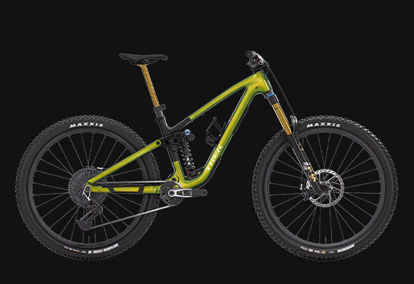Animated lineup of the Trek Fuel mountain bike shown in three Project One paint colorways