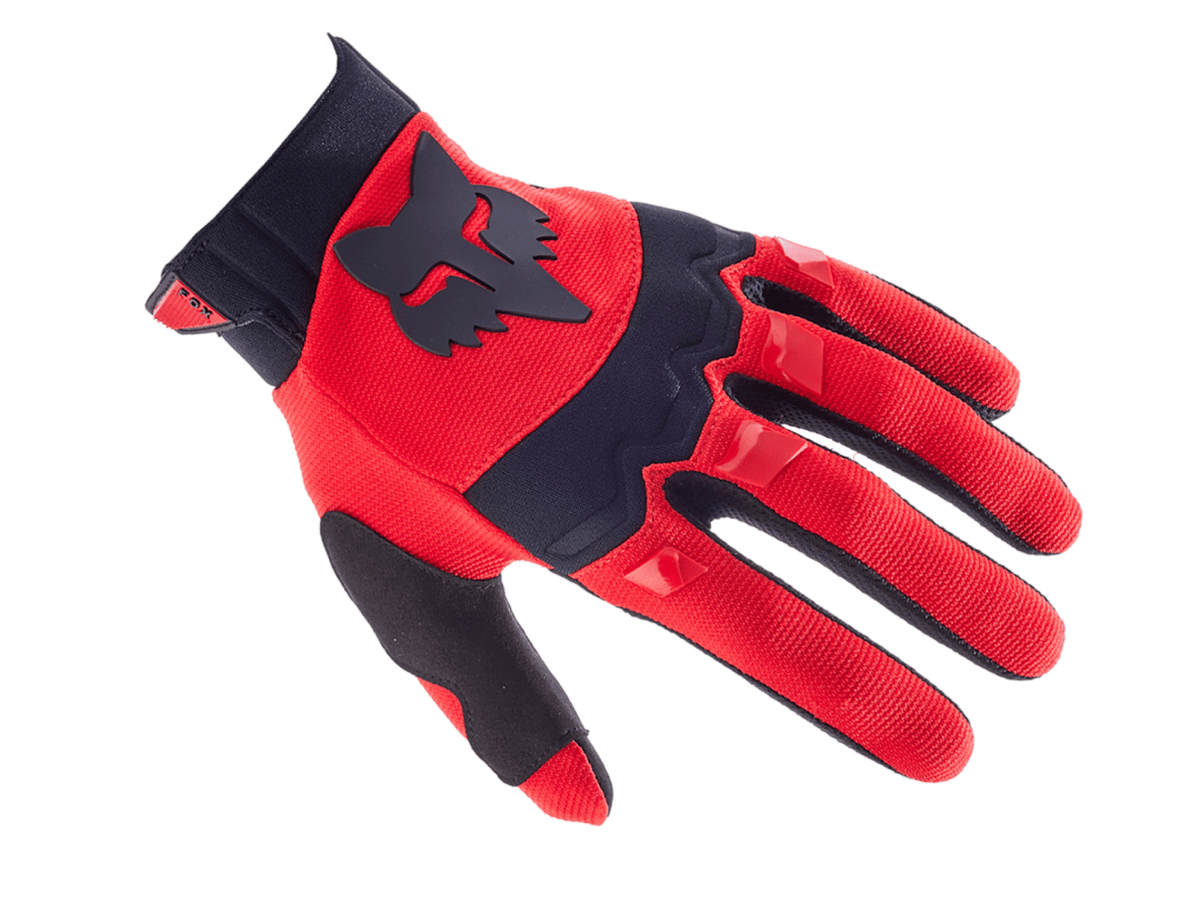 Red and black Fox Racing Dirtpaw mountain bike glove