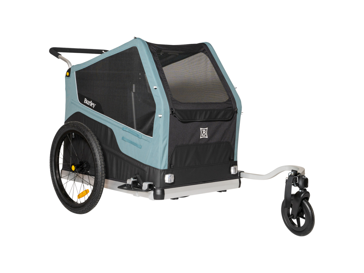 Folding Bicycle Pet Trailer W/Removable Cover-Blue Bike Trailer