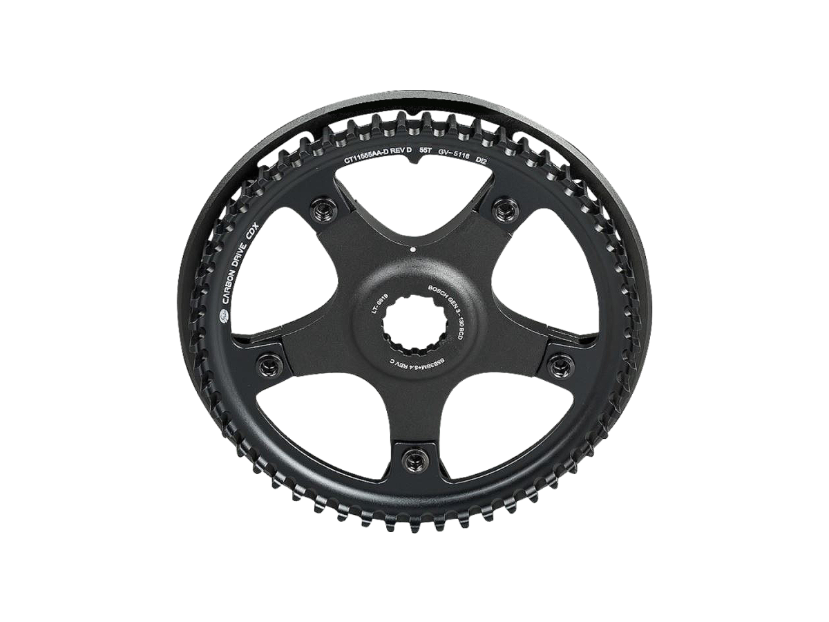Gates Belt CDX 55T Chainring With Bosch Gen 5 Spider & Bashguard Trek