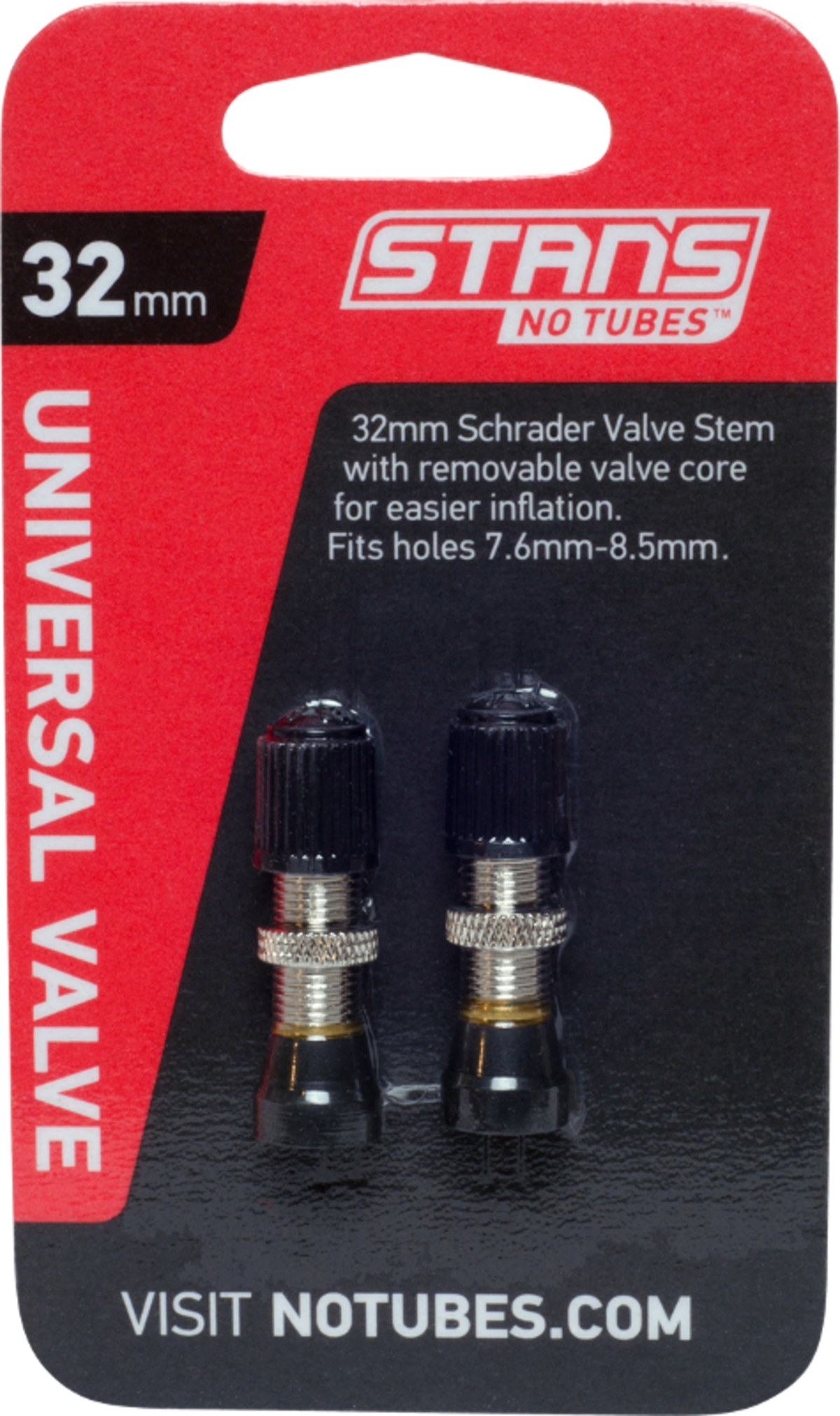 Stan's NoTubes 35mm Tubeless Valves: Pair, Red - Two Hoosiers Cyclery, LLC