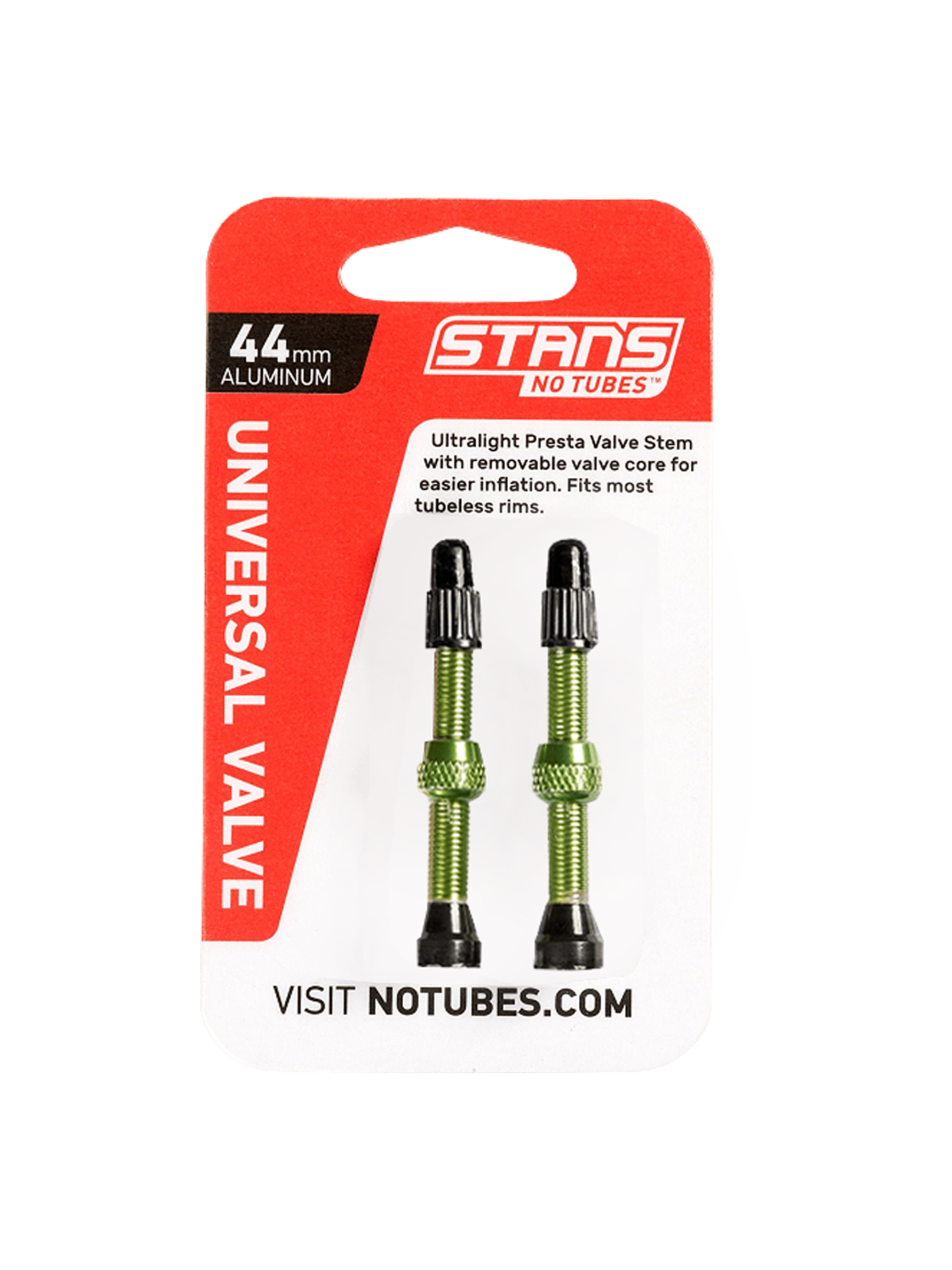 Stans No Tubes, Tubeless Valves, Tubeless Valve, Presta, 44mm, Red, Pair -  The Cyclery