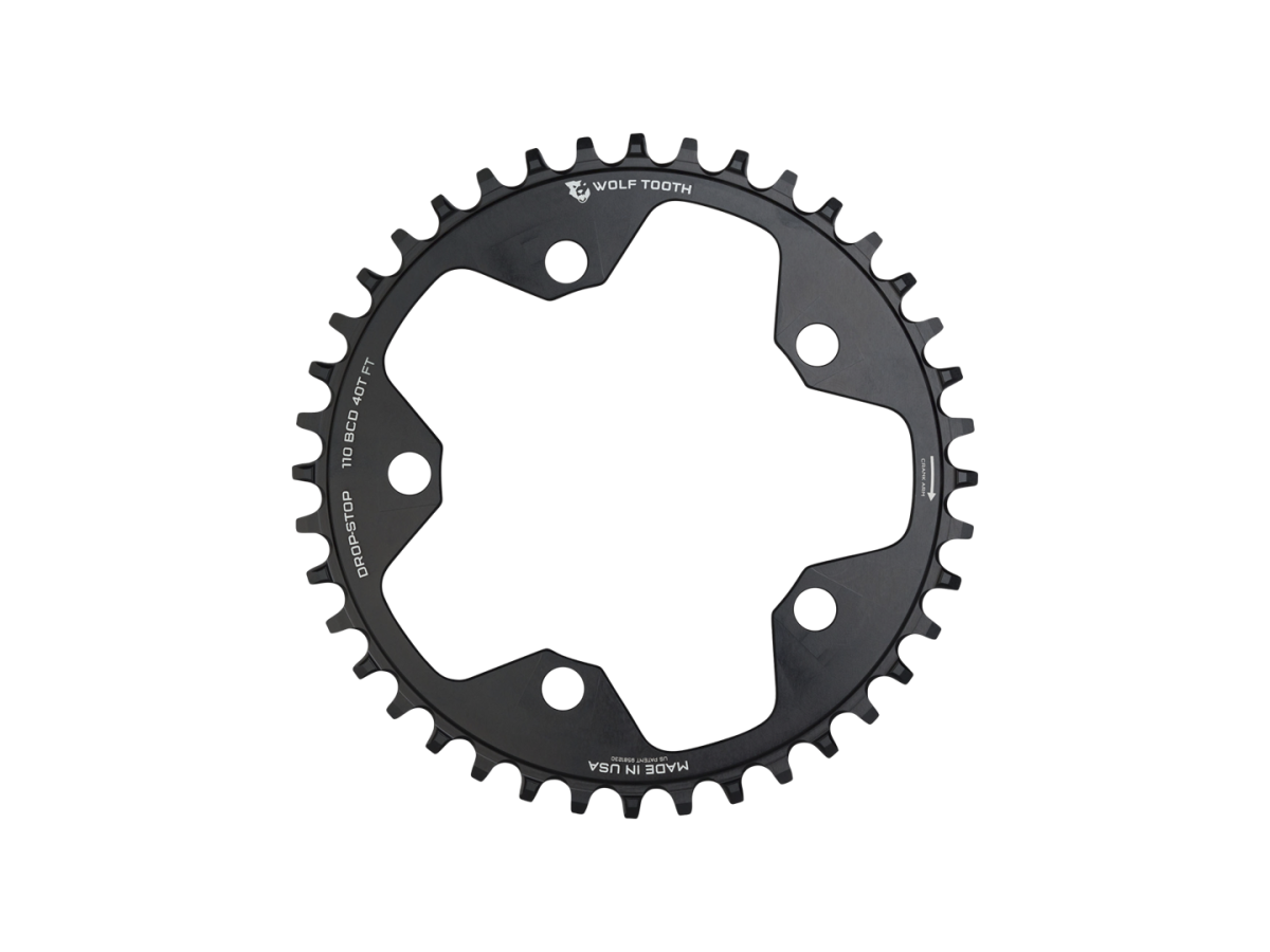 パーツ WOLF TOOTH POWERTRAC 110 BCD 40T Oval 110 BCD Asymmetric 4-Bolt Chainrings for Shimano Cranks
