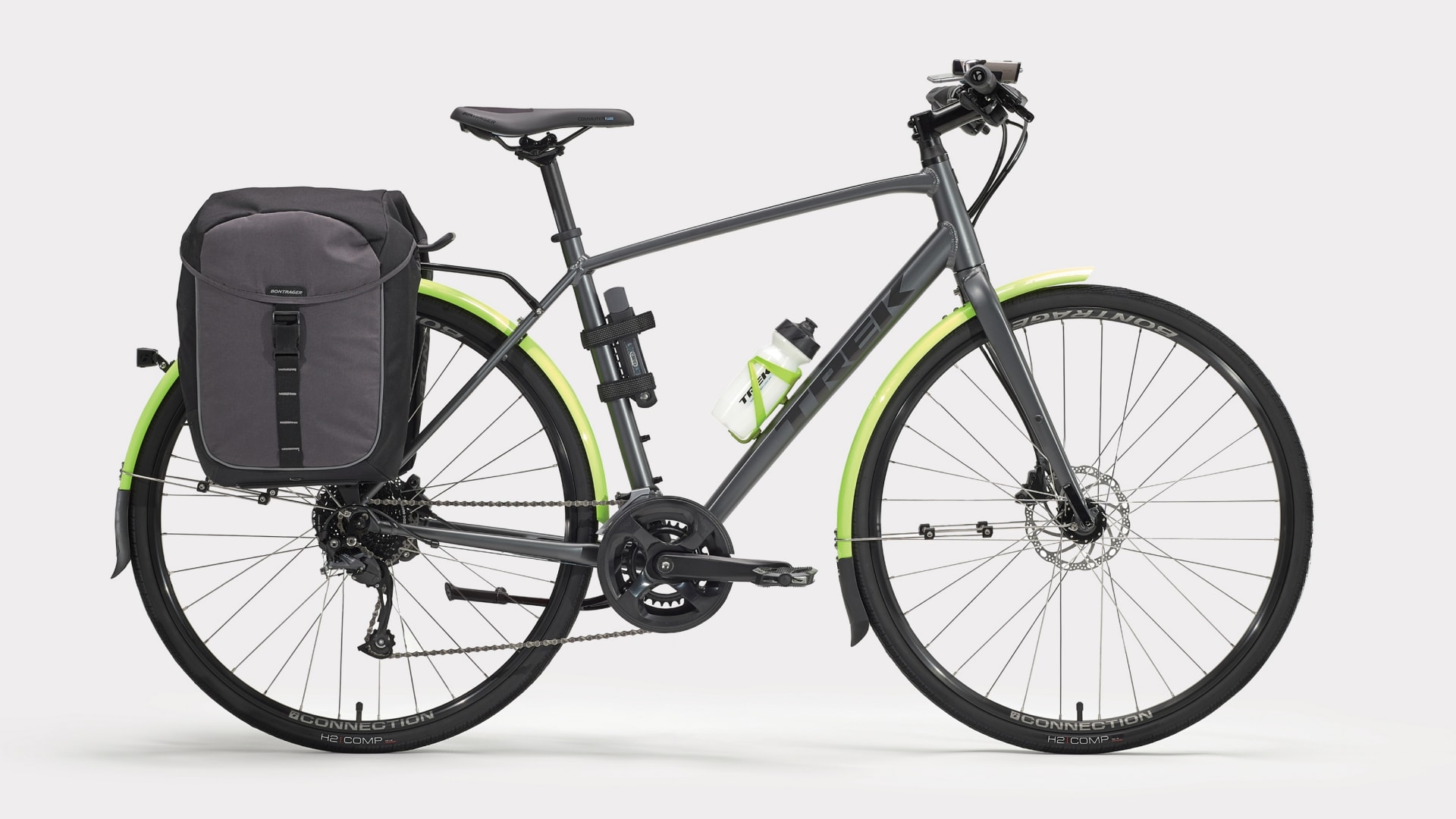 Trek FX hybrid bike with accessories