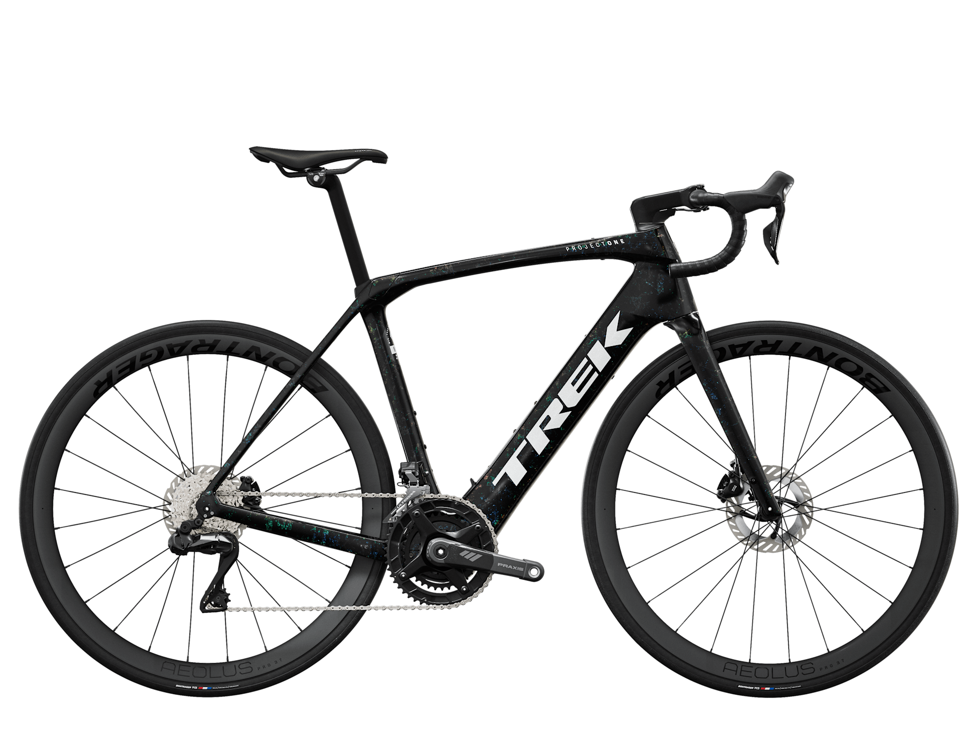 Trek Domane+ SLR 7, earlier 2025 colourway, side profile on white background