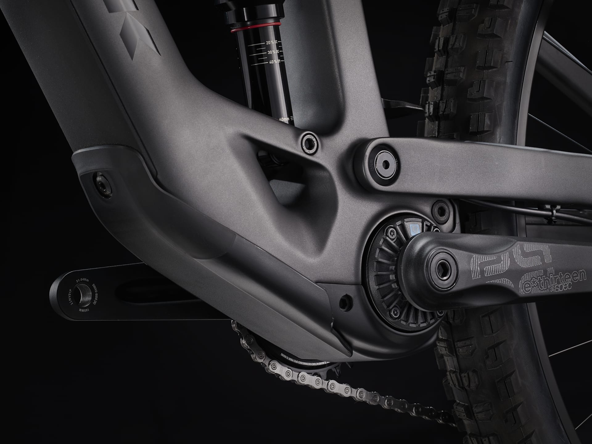 Trek Fuel EXe 9.5 alternate angle or component detail on white background