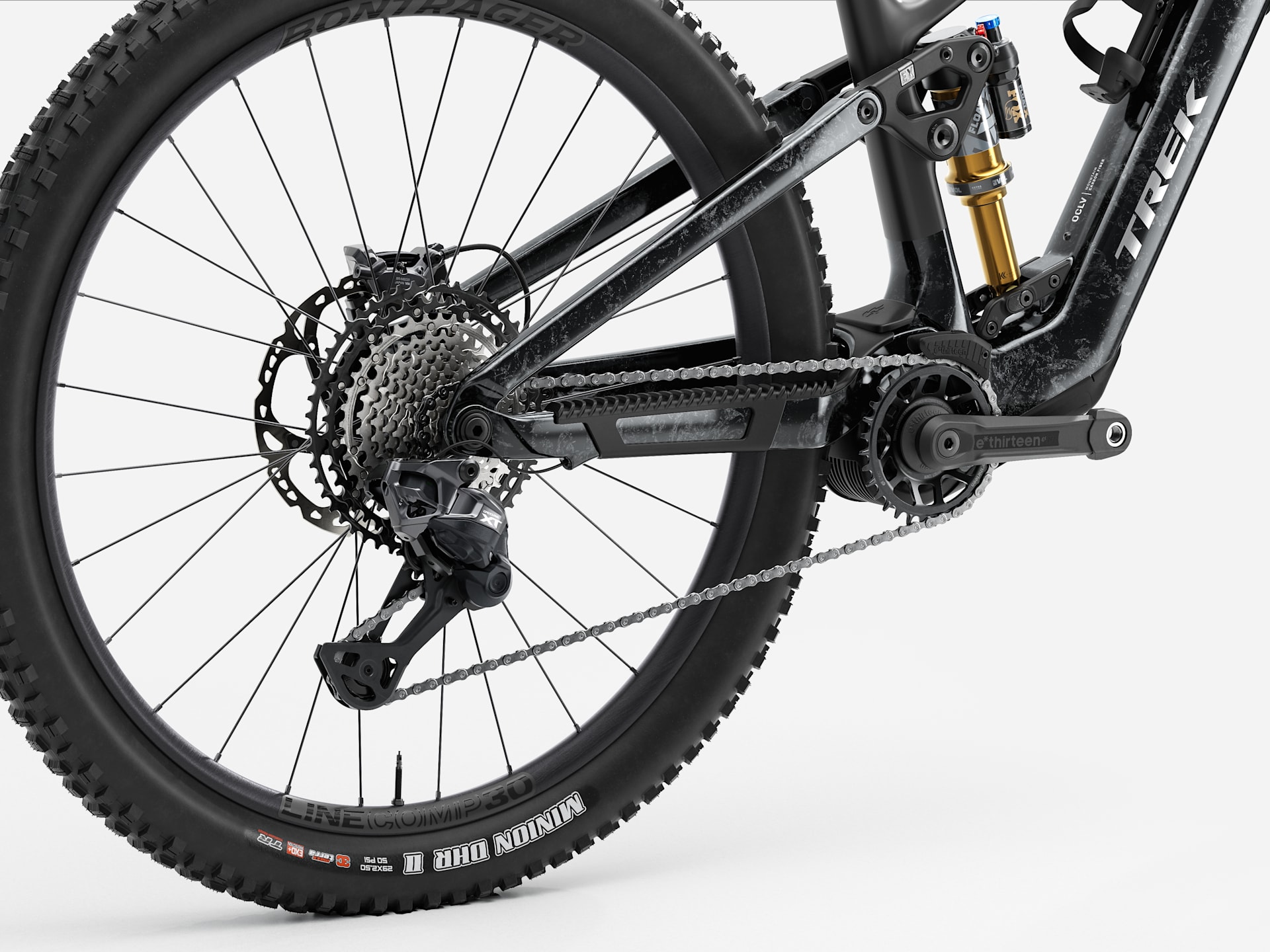 Trek Fuel+ EX 9.8 XT Di2 Gen 2 alternate angle or component detail on white background