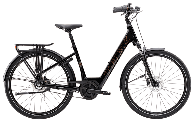 Městské elektrokolo Trek District+ 2 Belt Lowstep